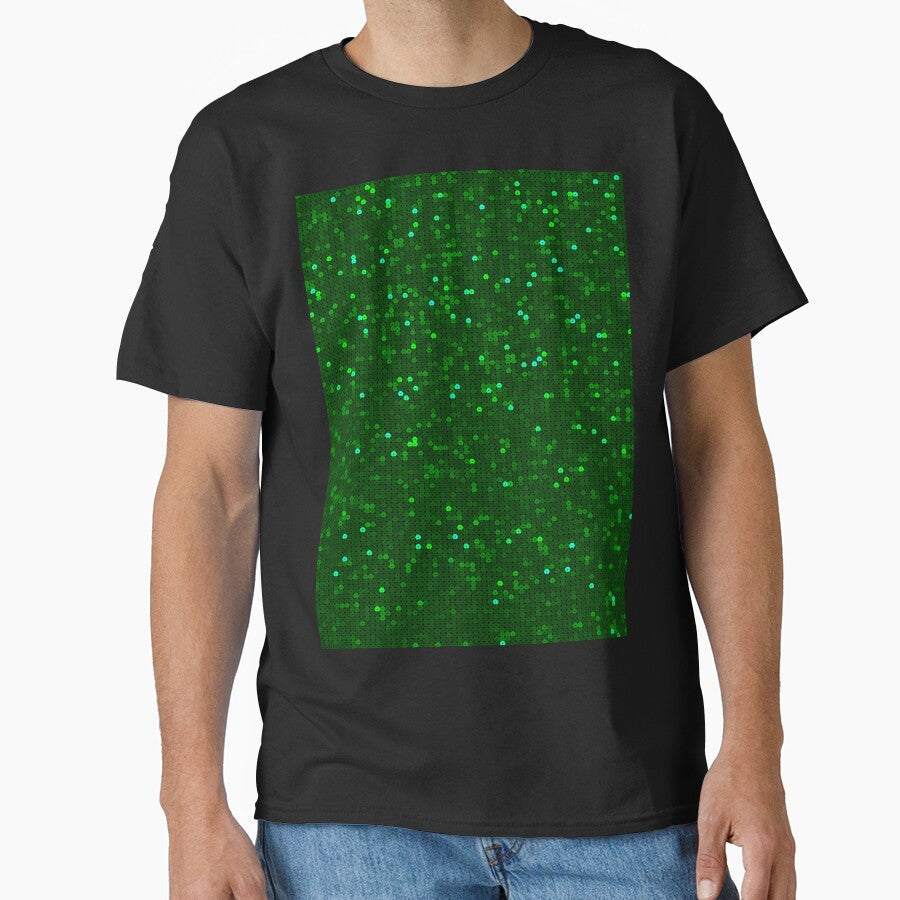 Printed image of shiny Xmas green sequins by JaReVa