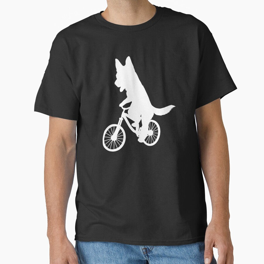 German shepherd dog on a bicycle by alwe-designs