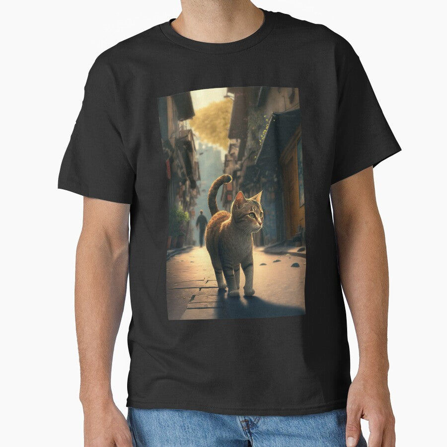 cute cat walking on the street staring off to the distance by KoolArtDistrict
