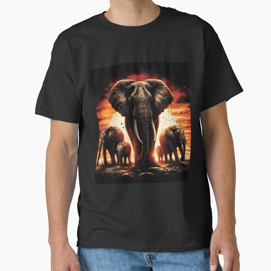 Majestic Elephants at Sunset by ByteyCreatives