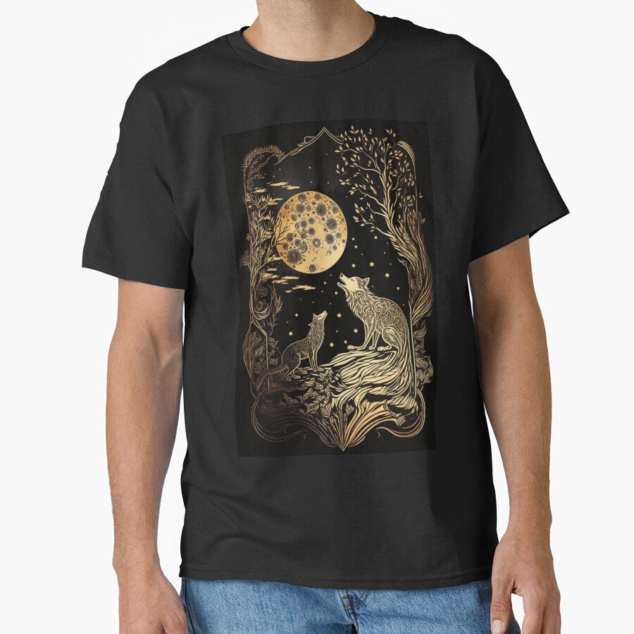 Wolf moon and trees tarot Art Vintage by Visual-wallart