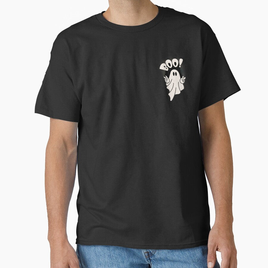 Ghost Retro Boo Graphic Printed T-Shirt by KARSCORP