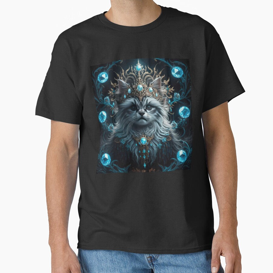 fluffy cat king with crystals and a crown,funny cat,Cat Lover,cute cat by Expressions-Sel