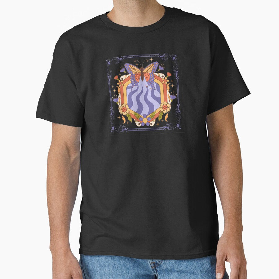 Classic Boho Floral with Butterfly T-Shirt by Art.Fusion.Studio