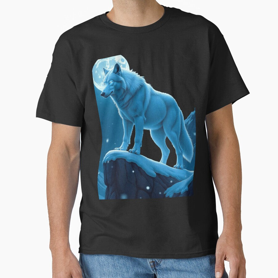 Dire Wolf Alpha on Frozen Cliff by Jenus Apparel Co