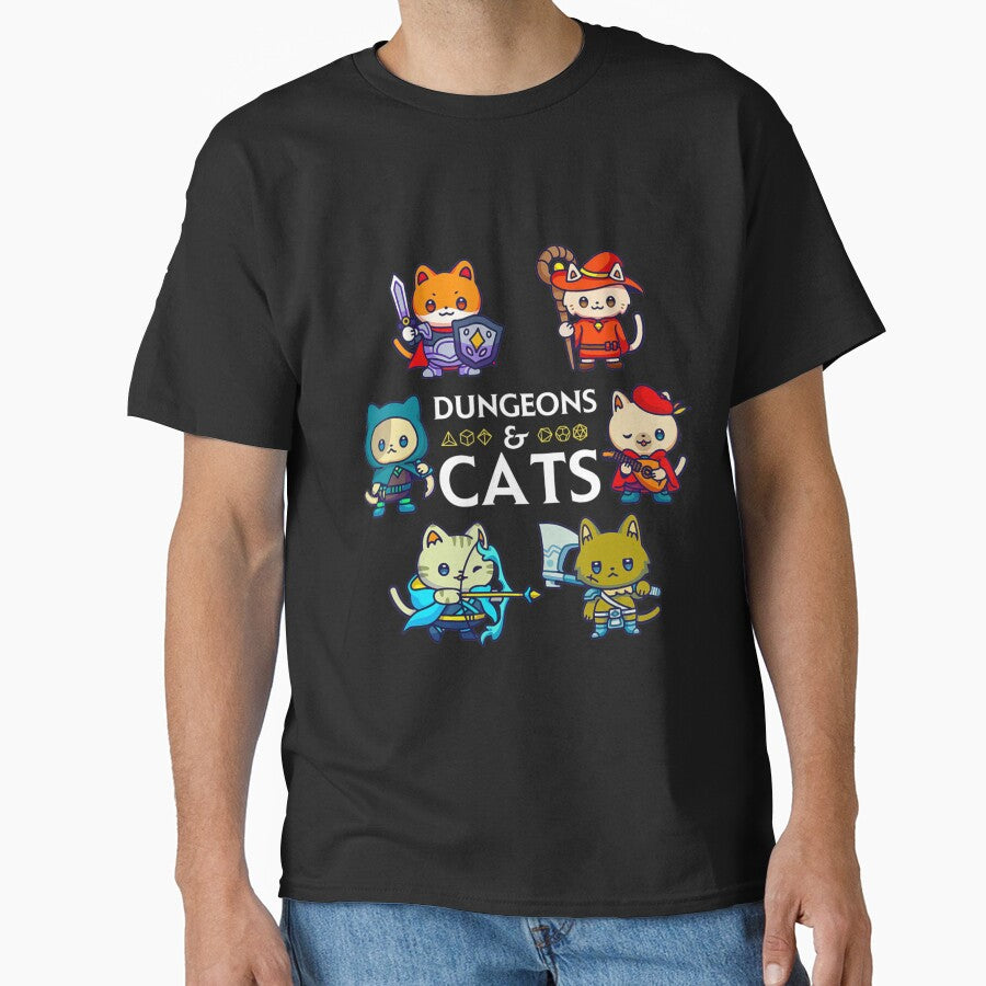 Dungeons And Cats Rpg D20 Dice Nerdy Fantasy Gamer Cat by rahamatoutafahd