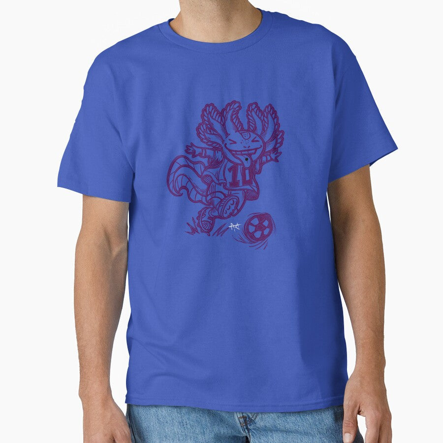 Purple Axolotl soccer player by UrielCalavera
