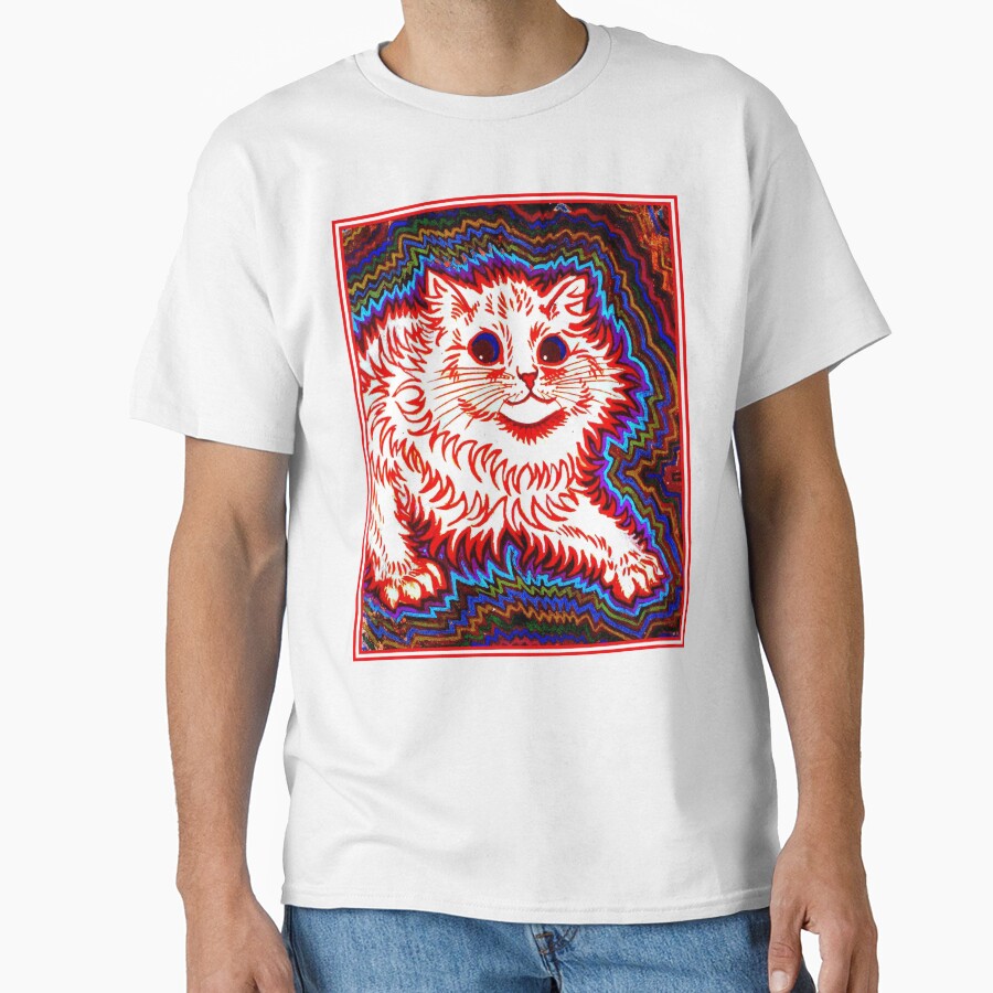 ORANGE CAT : Vintage Louis Wain Abstract Psychedelic Print by posterbobs