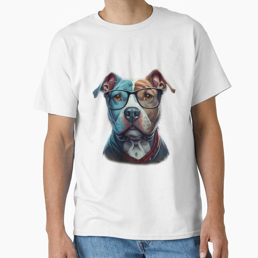 Funny dog pitbull with glasses funny cute decorative pitbull for dog lovers by RSDESIGNSteam