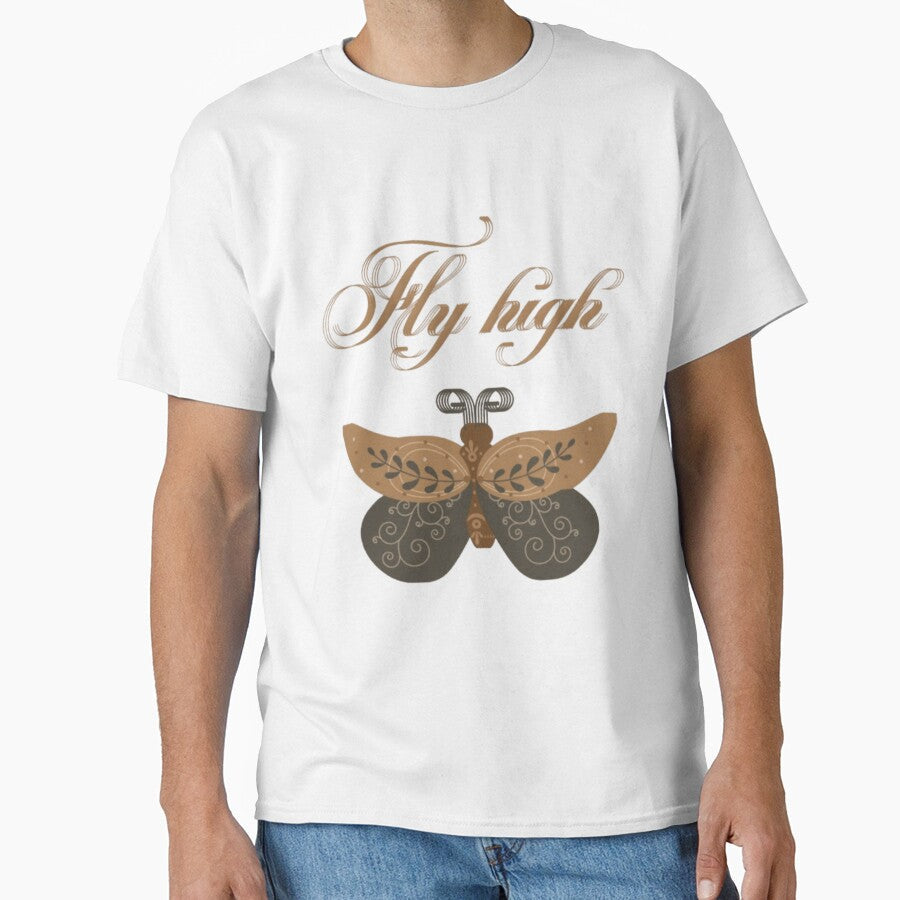 Fly High Boho Folk Butterfly in Warm Earth Tones by Ngraved06