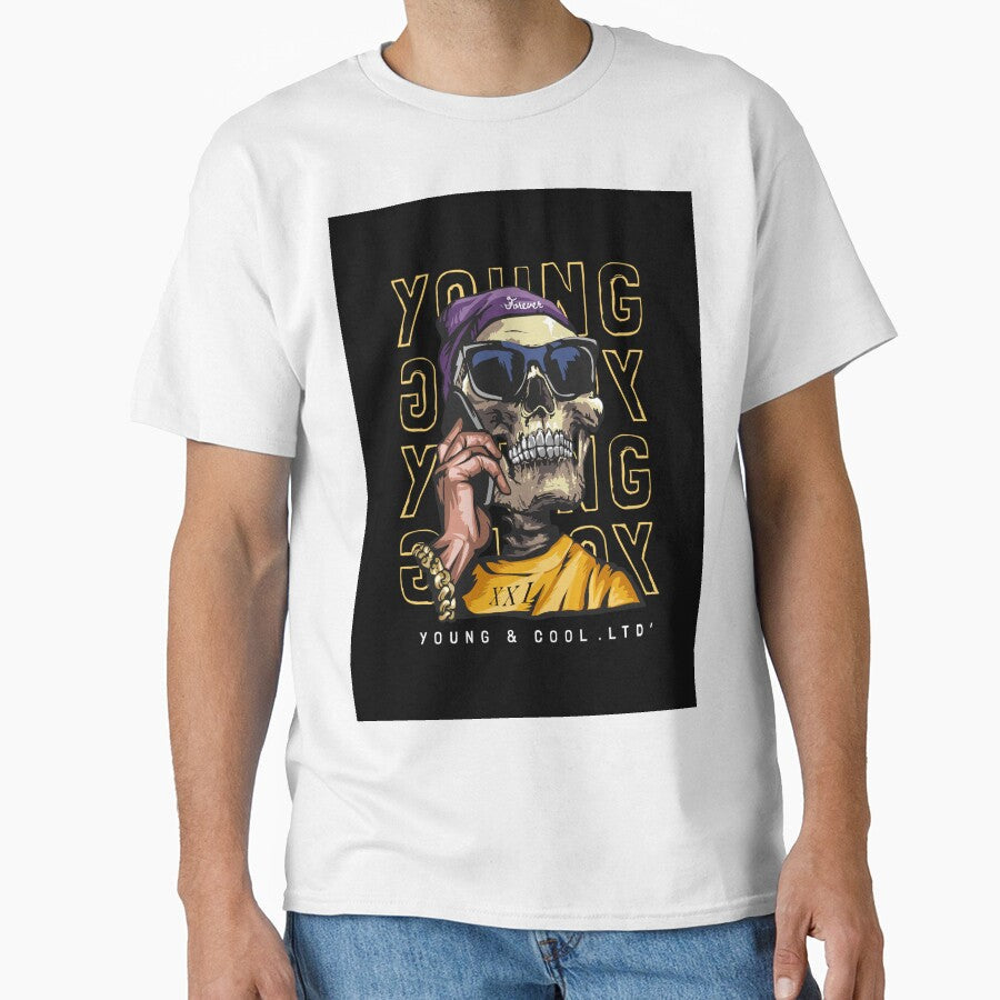 Typography Slogan with Skull Sunglasses Smartphone Illustration by Peekonet