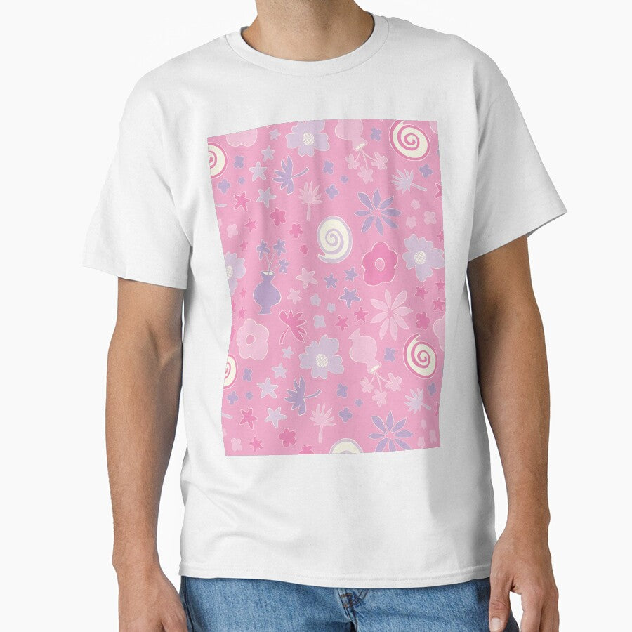 Pastel Pink Boho Flower Pattern Girls Room by blomastudios
