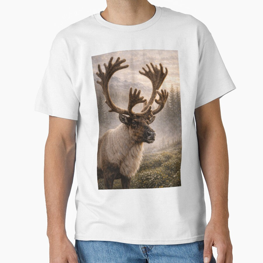 Majestic Caribou Portrait – Northern Wilderness Wildlife Art by VandVArt