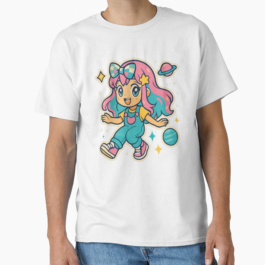 Kawaii Anime Girl, Y2K Aesthetic, Floating in Space by graphic-genie