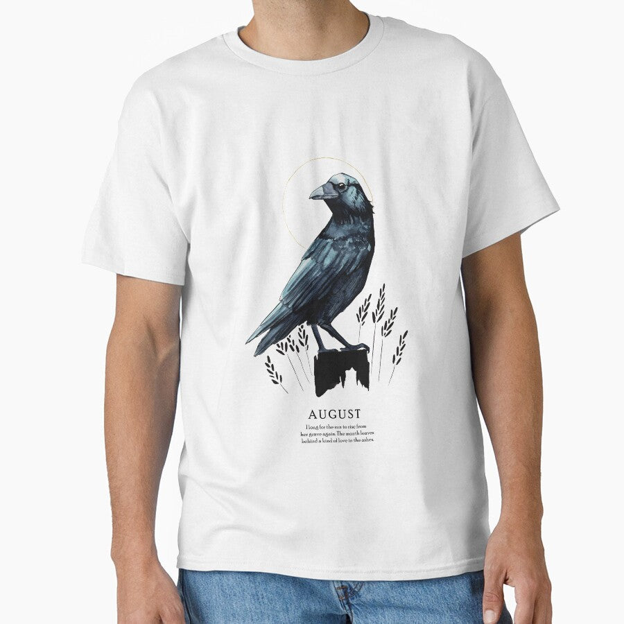 Watercolour crow illustration with text by Elliezart
