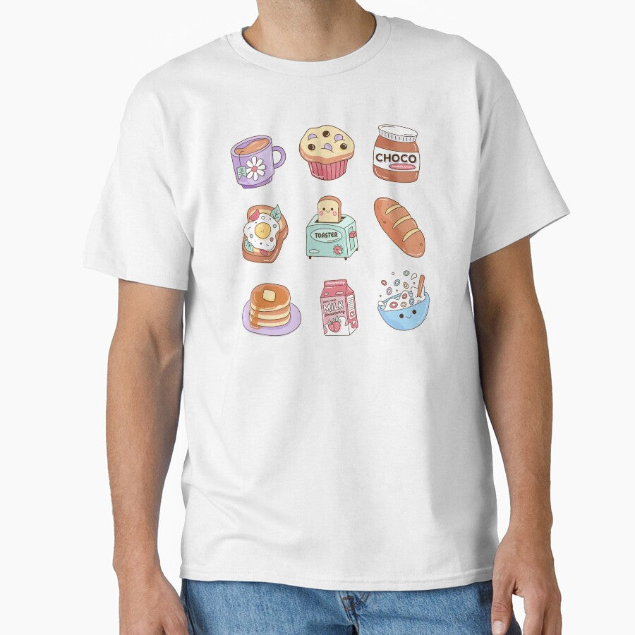 Perfect Breakfast Kawaii Illustration, Set of 9 Cute Kawaii Designs by OFMdesigns