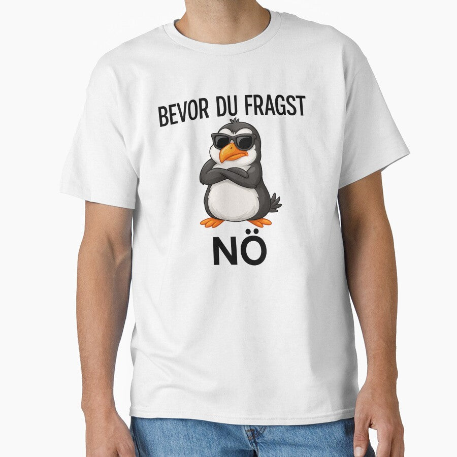 Funny penguin with sunglasses – cheeky “nope” design for T-shirts & gifts by ChartKultur