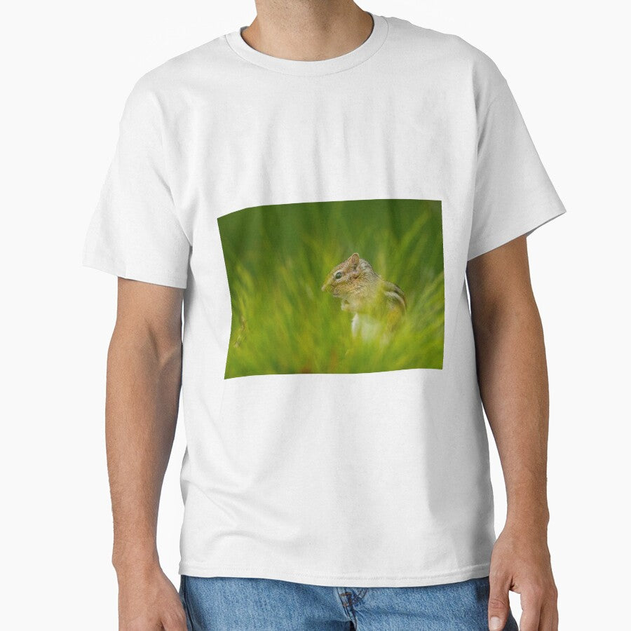 Chipmunk In Grass by Michael Cummings