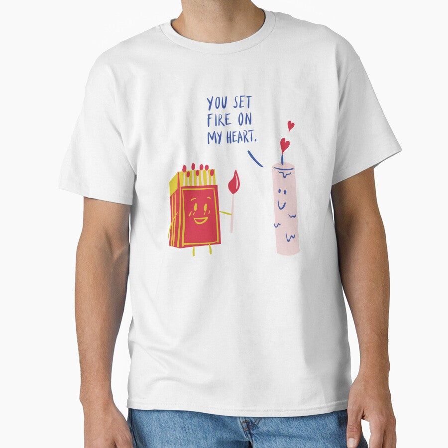 You Set Fire On My Heart - Witty Valentines Love Puns by ItsNikkiArts