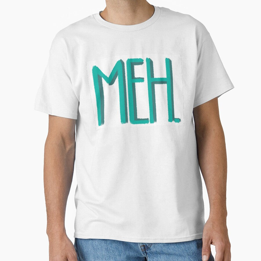 Statement "Meh." in turquoise with shadow by Fairyydrawss