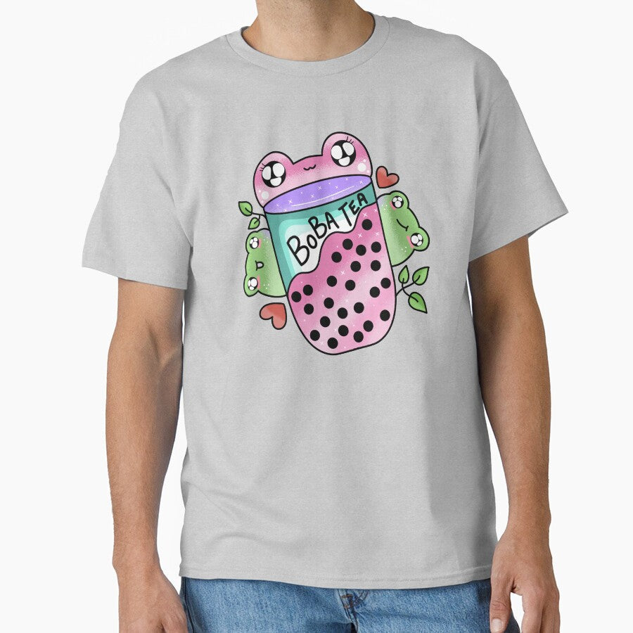 Kawaii cute frog drinking boba by Quacktails
