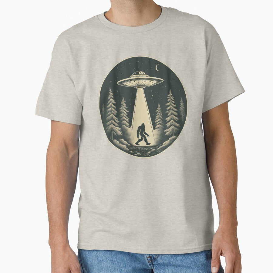 Vintage Bigfoot UFO Abduction by WolfeTEES