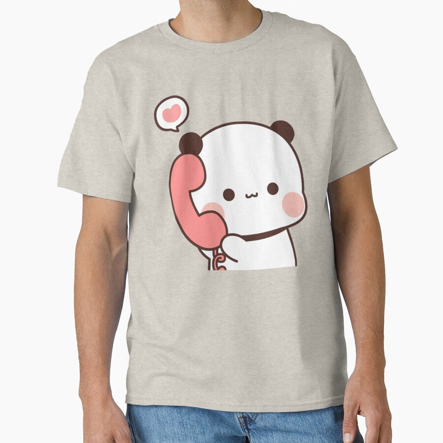 Bubu Is Receiving A Call From Her Dudu, Cute Panda Bear Couple Bubu and Dudu by Collins Gonzales