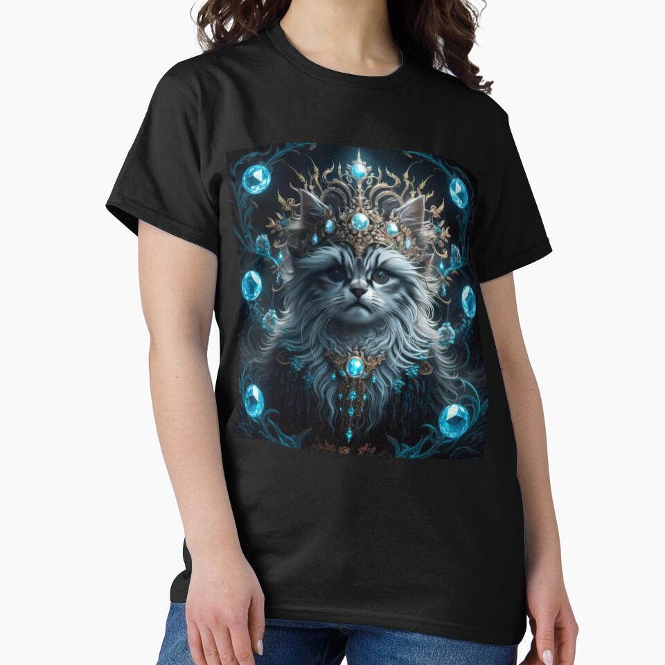 fluffy cat king with crystals and a crown,funny cat,Cat Lover,cute cat by Expressions-Sel