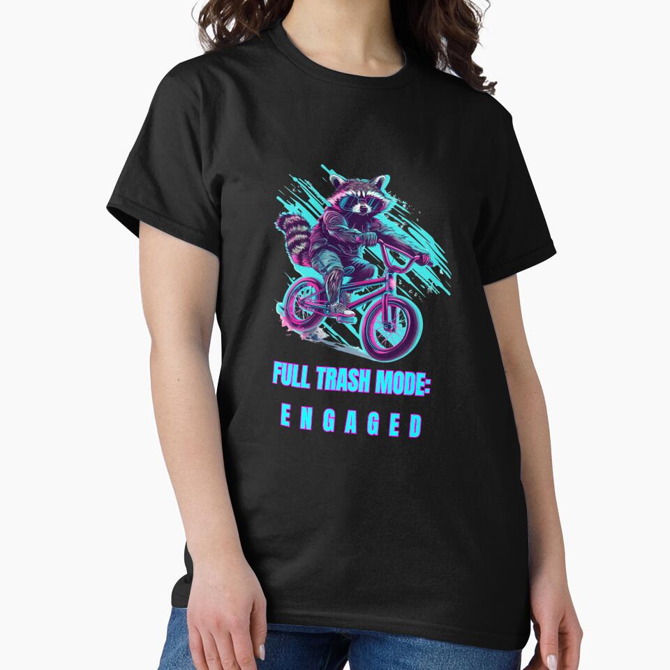 Cyberpunk Raccoon BMX - Full Trash Mode Engaged Y2K Aesthetic by Joke is Woke