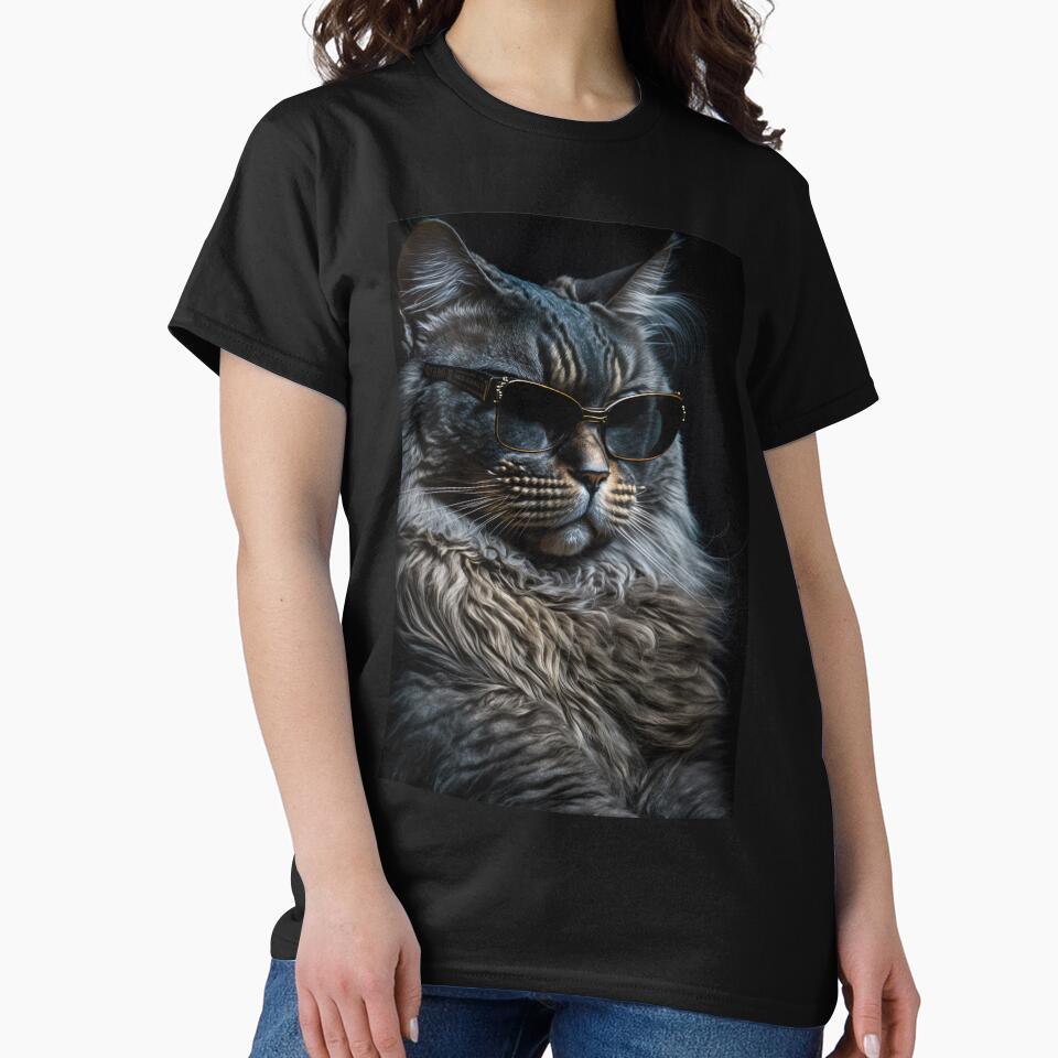 Cool cat portrait looking out in the distance with sun glasses by KoolArtDistrict