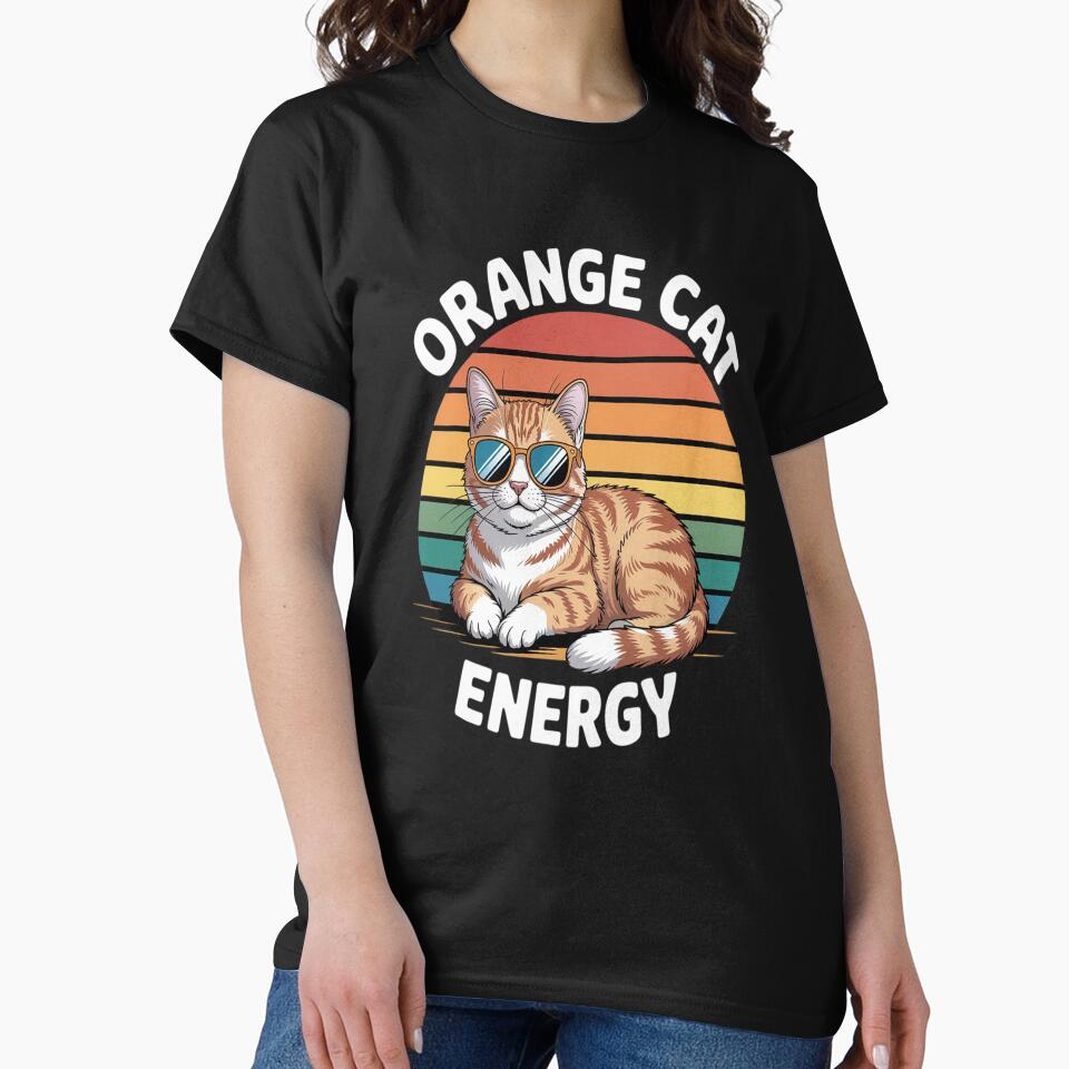 Orange Cat Energy Tabby Cat Men Women Kids by KonopikaaArt