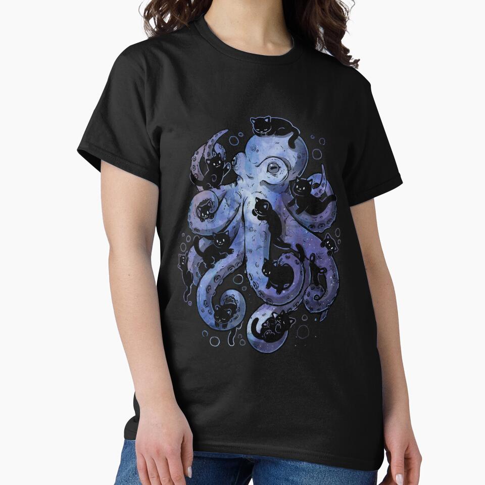 Octopurr Cute Watercolor Octopus Cat by EduEly