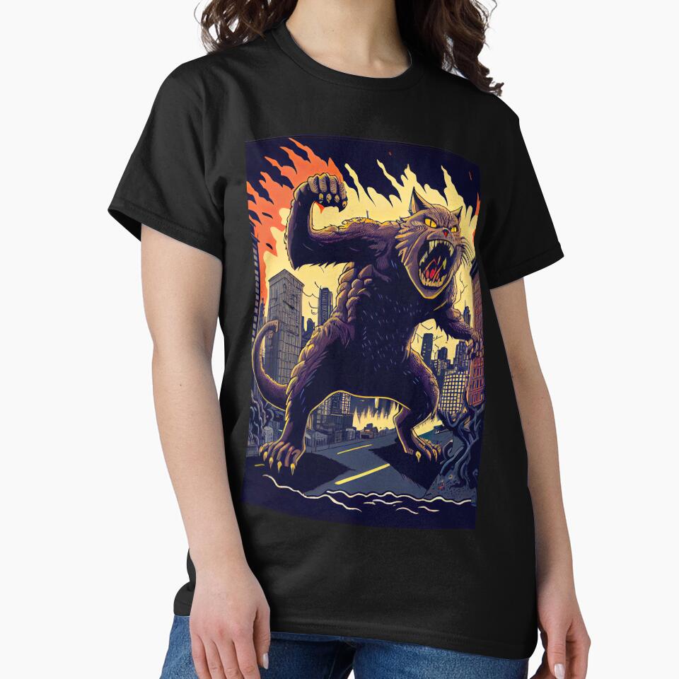 Giant Angry Cat attacking a city by KoolArtDistrict