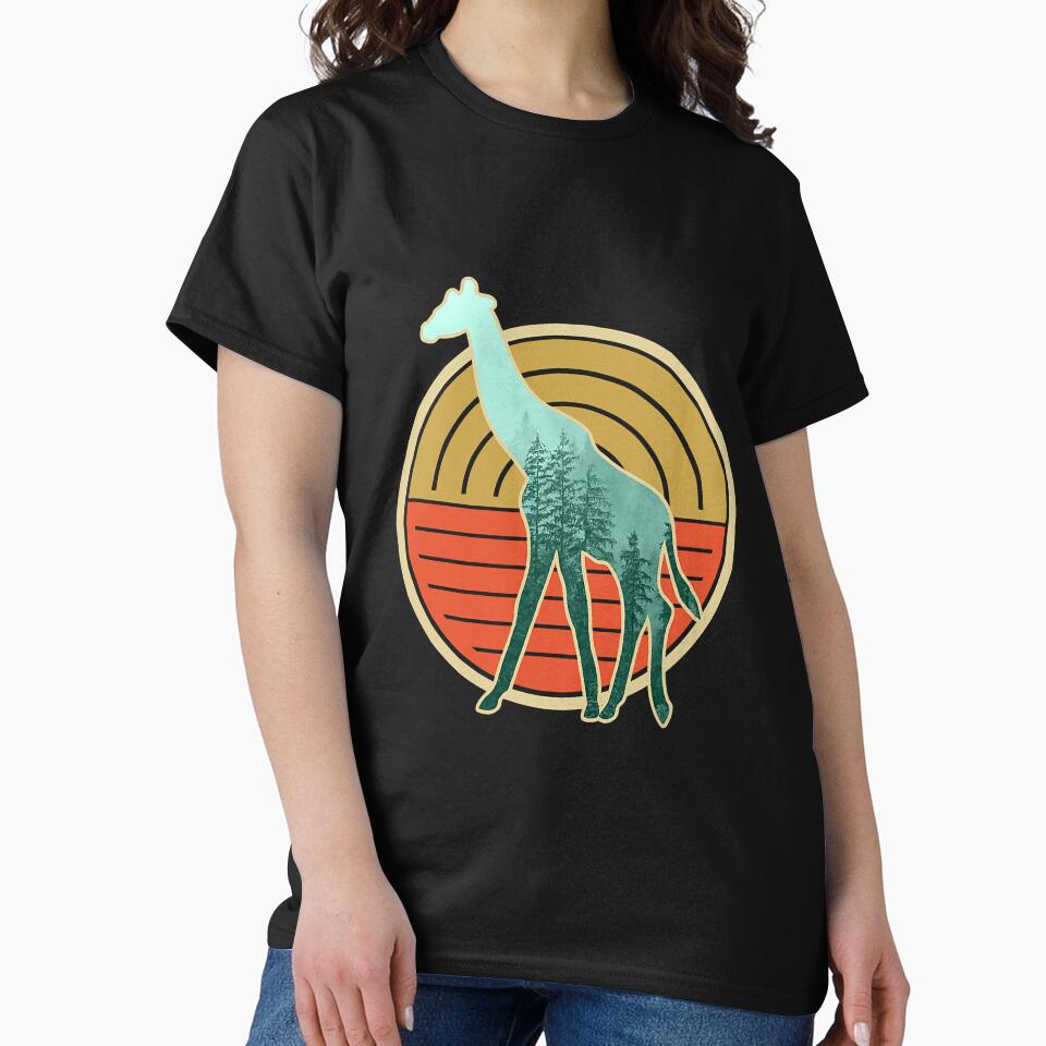 Vintage Giraffe Retro Sunset Wildlife by BundlerVq