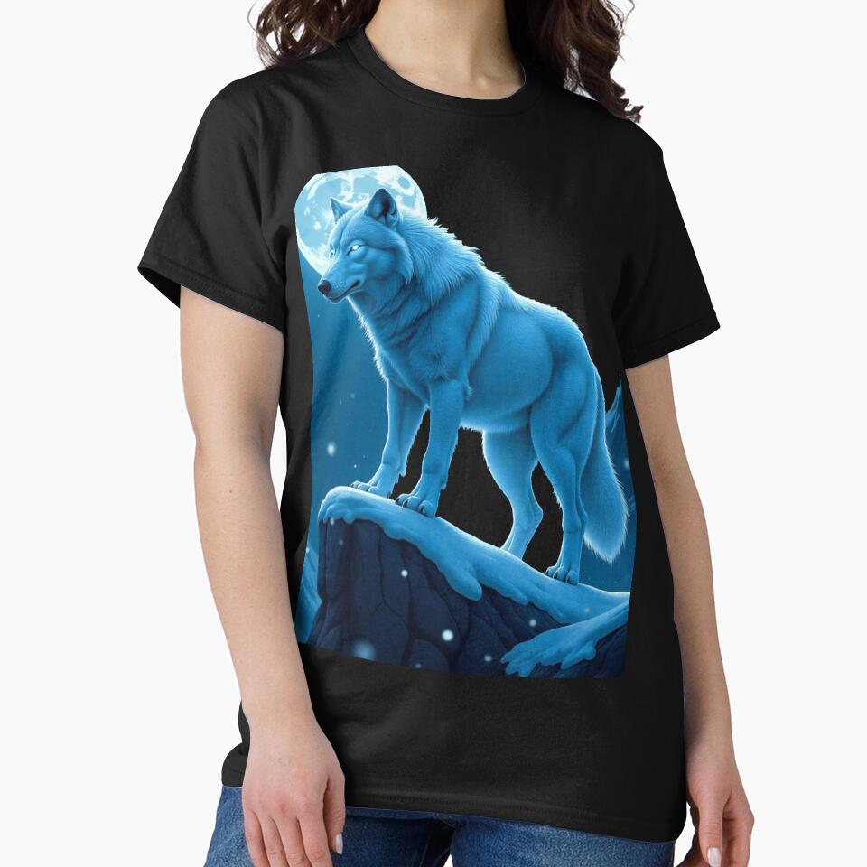 Dire Wolf Alpha on Frozen Cliff by Jenus Apparel Co