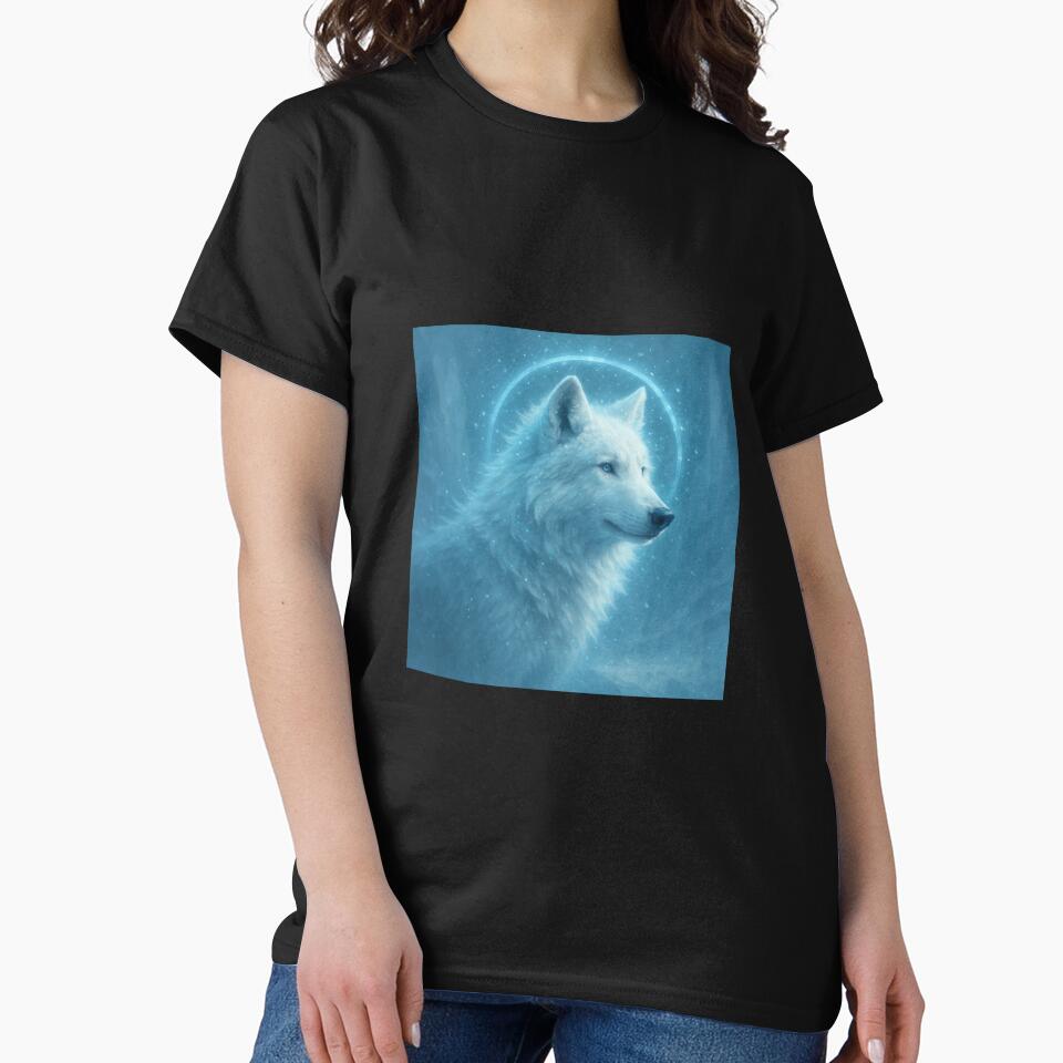 Arctic Wolf – Glacier Drift Halo Spirit Wildlife Art by GeoWild Designs
