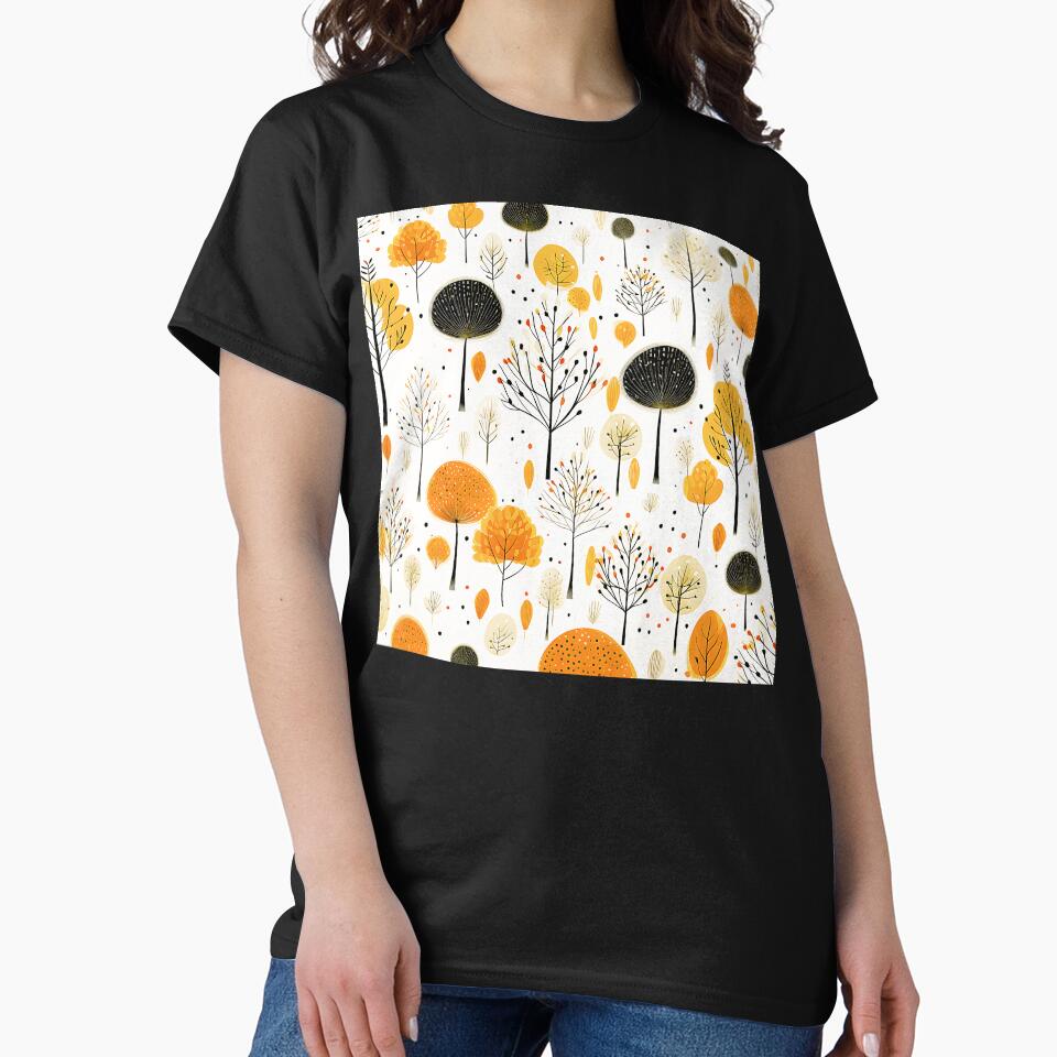 Boho-Style Golden-Orange And Mustard Leaves Abstract by DEC02