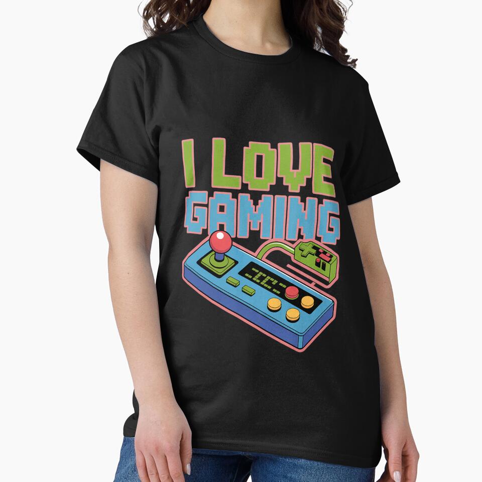 I Love Gaming Pixel Art Gamer Statement by tlallimicrichi