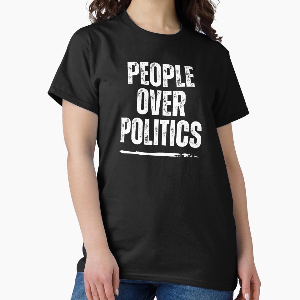 People Over Politics Democracy Slogan Text Design by EarthArtDesigns