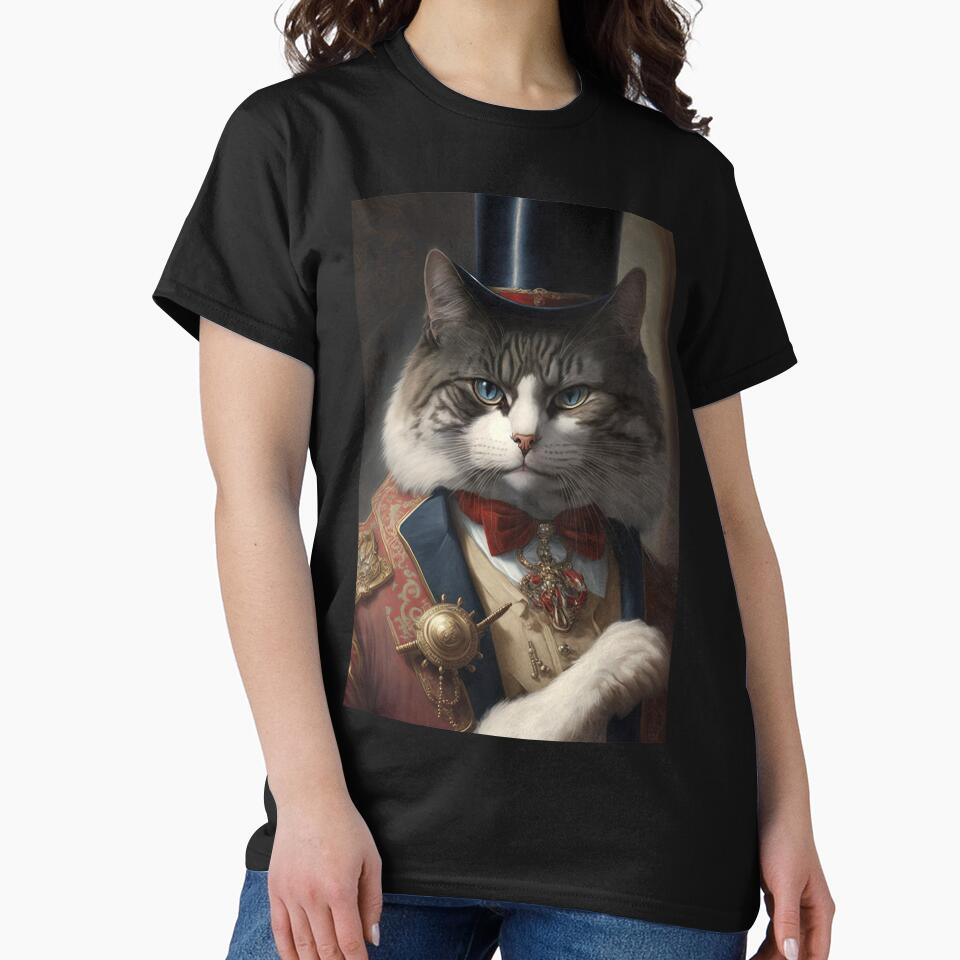 A Distinguished cat portrait wearing a top hat by KoolArtDistrict