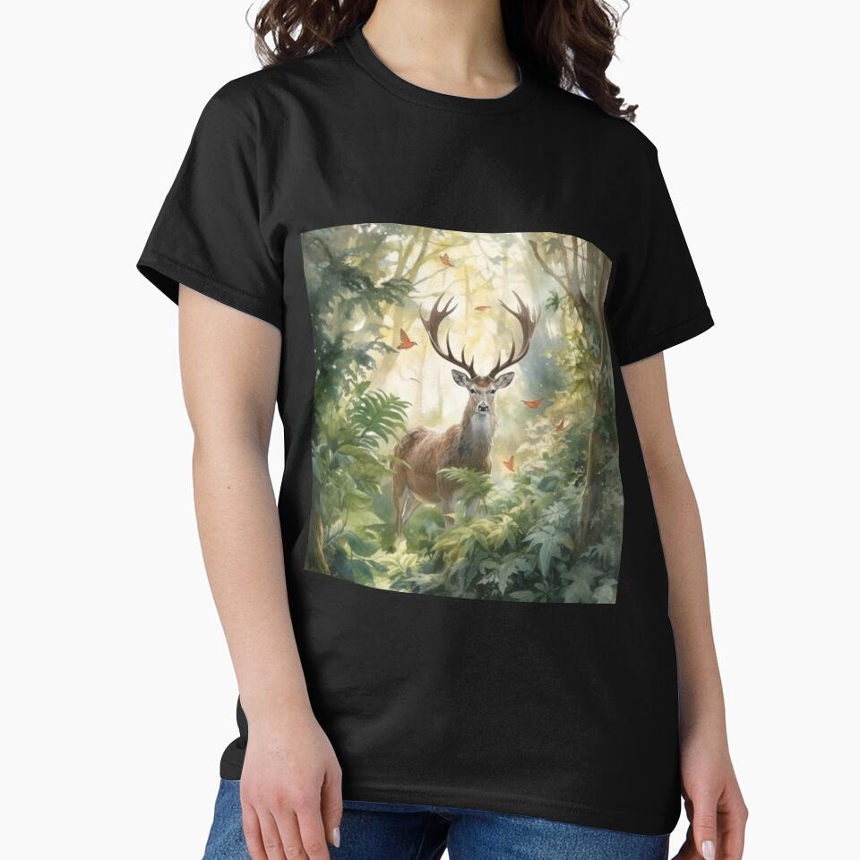 Majestic Serenity: Enchanting Deer Amidst Forest's Embrace by DreamyDesigns92