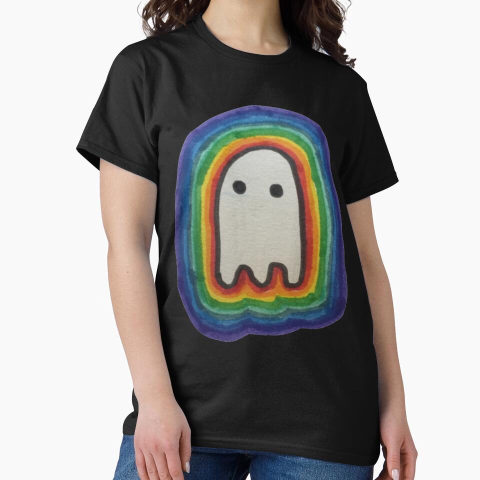 Cute Rainbow Geeky Ghost |  GEEKS IN OTHER WORLDS by Le Plus Three