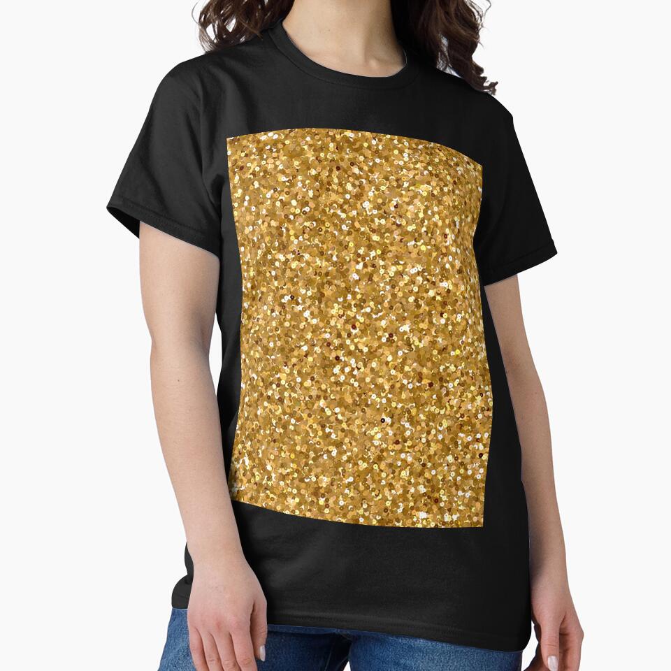Printed image of golden glitter and sequins by JaReVa