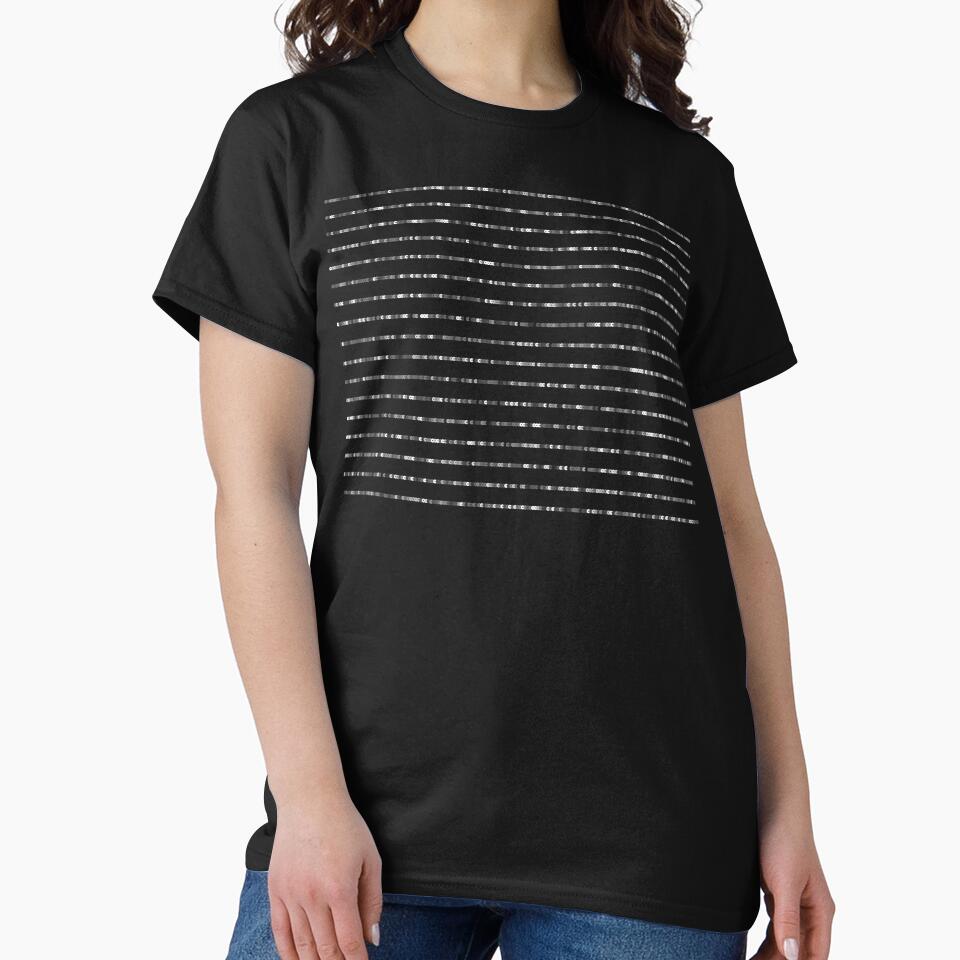 Printed image of silver sequins - horizontal stripes on black background by JaReVa