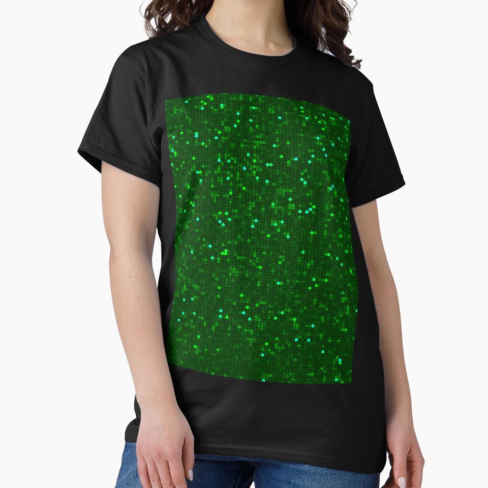 Printed image of shiny Xmas green sequins by JaReVa