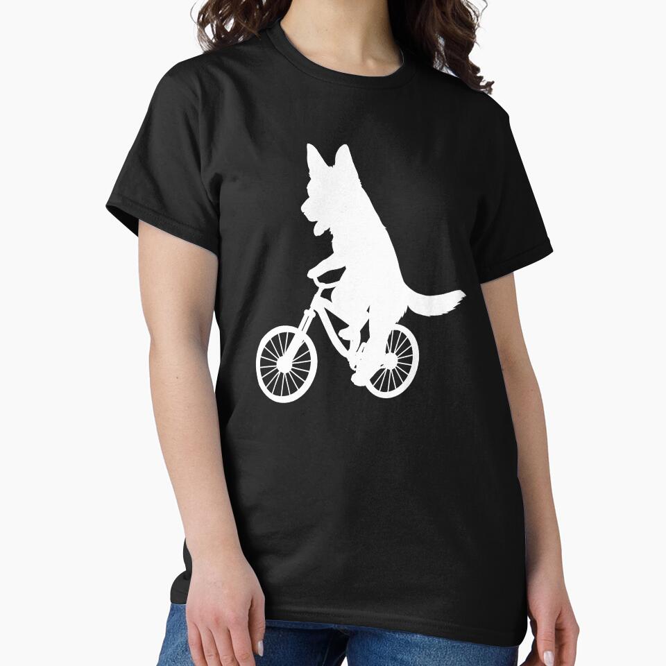 German shepherd dog on a bicycle by alwe-designs