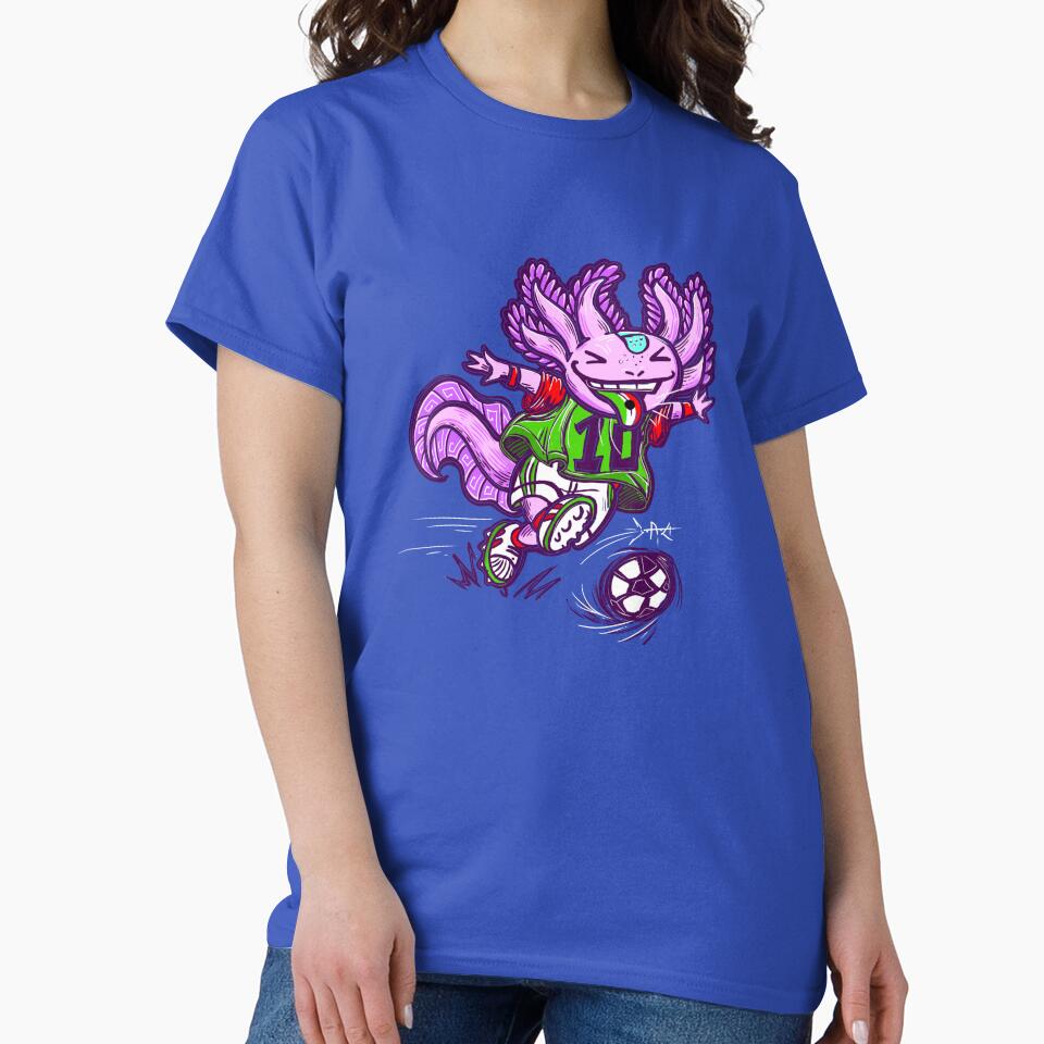 Soccer-playing axolotl color by UrielCalavera