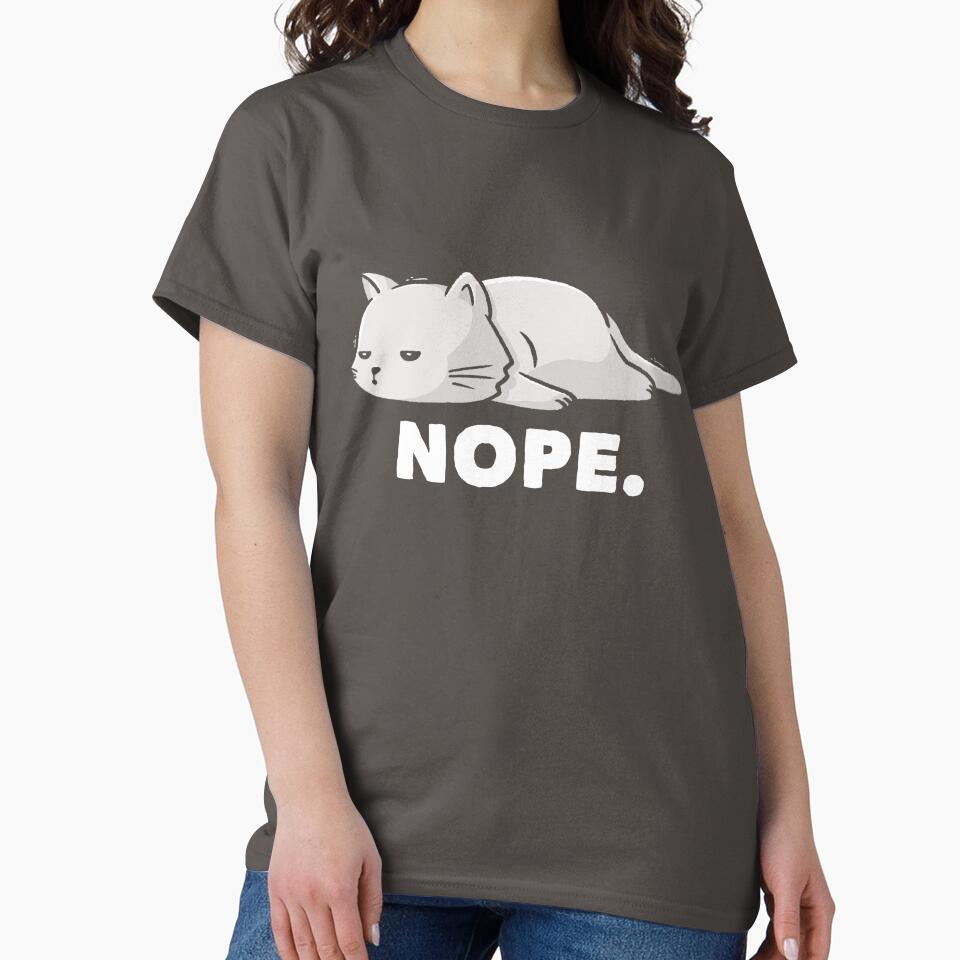Nope Funny Cute Lazy Cat Gift by EduEly