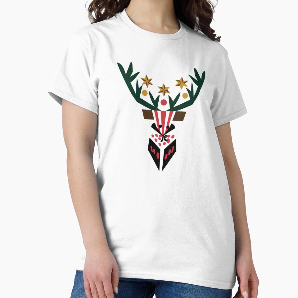 Modern Geometric Reindeer Minimalist  Holiday Wildlife Design by gk-creations