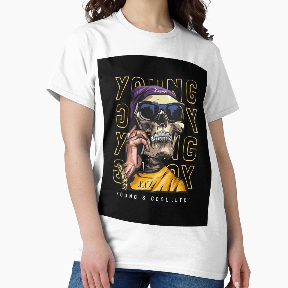Typography Slogan with Skull Sunglasses Smartphone Illustration by Peekonet